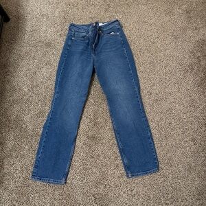 H&M straight leg high rise denim jeans